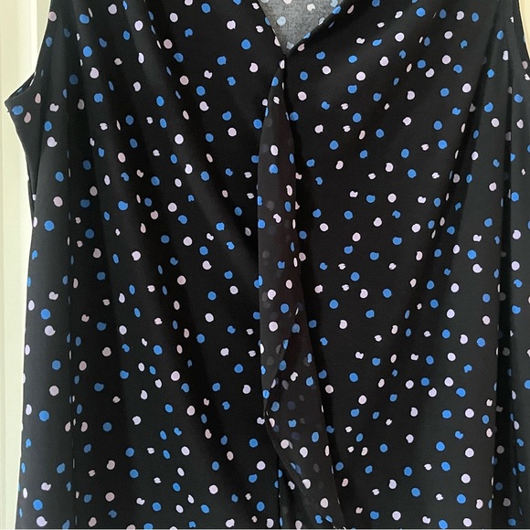 Roz & Ali Navy Polka Dot Women's Blouse Size Large - Picture 9 of 16
